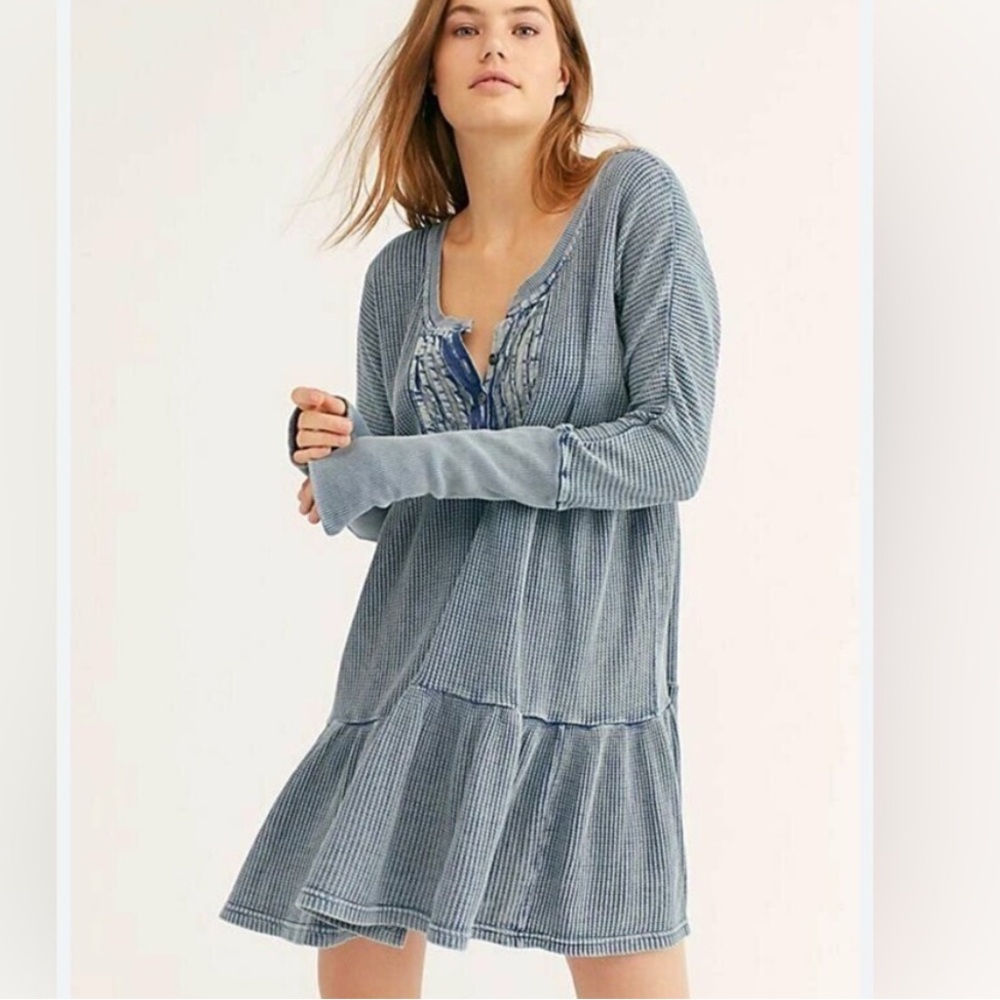 🆕 Free People FP One Jolene Waffle Knit Mini Dress.